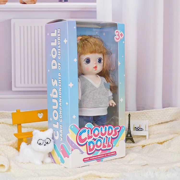 Chic Trendsetter Doll with Whimsical Blue Eyes and Casual Ensemble - Aesthetic Doll Articulated Doll - chimidoll