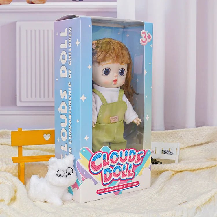 Sweetheart Doll with Chestnut Hair and Green Overalls - Blonde Doll Blonde Hair Doll - chimidoll