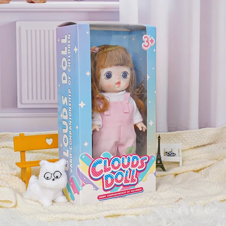 Adorable Fashion Doll with Trendy Pink Overalls - Blonde Doll Blonde Hair Doll - chimidoll