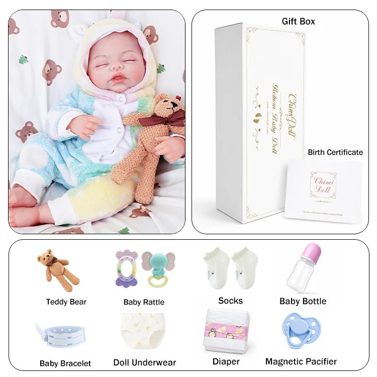 Wren - Lifelike Sleeping Reborn Baby Doll (20") - chimidoll