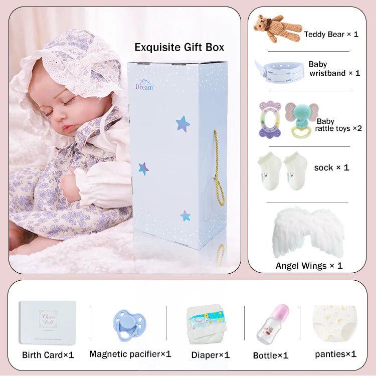 Petit Ange - Poupée bébé reborn endormie (50 cm)