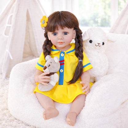 Reborn-Kleinkindpuppe im gelben Tennis-Outfit-Set