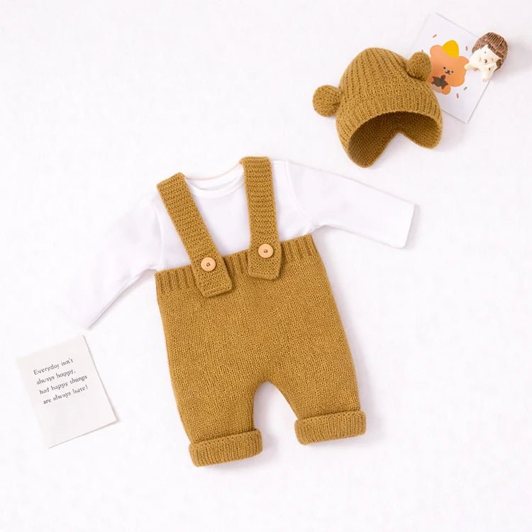 Brown Knit Bear Reborn Doll Clothes Set by chimidoll