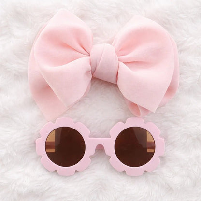 Baby Doll Sunglasses & Bow Headband Set