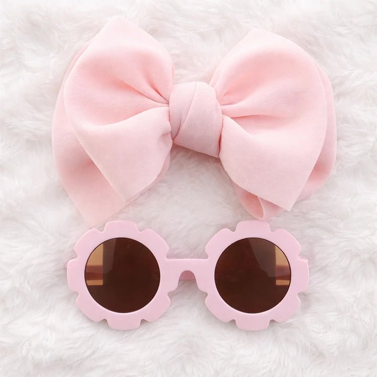 Baby Doll Sunglasses & Bow Headband Set