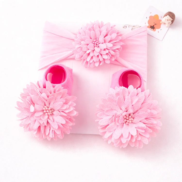 Baby Doll Headband & Socks Set (Floral Style)