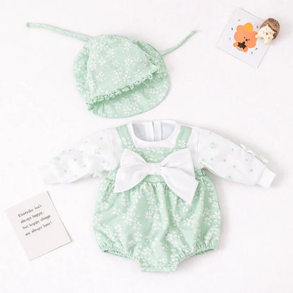 Mint Green Bow Reborn Doll Romper Set by chimidoll