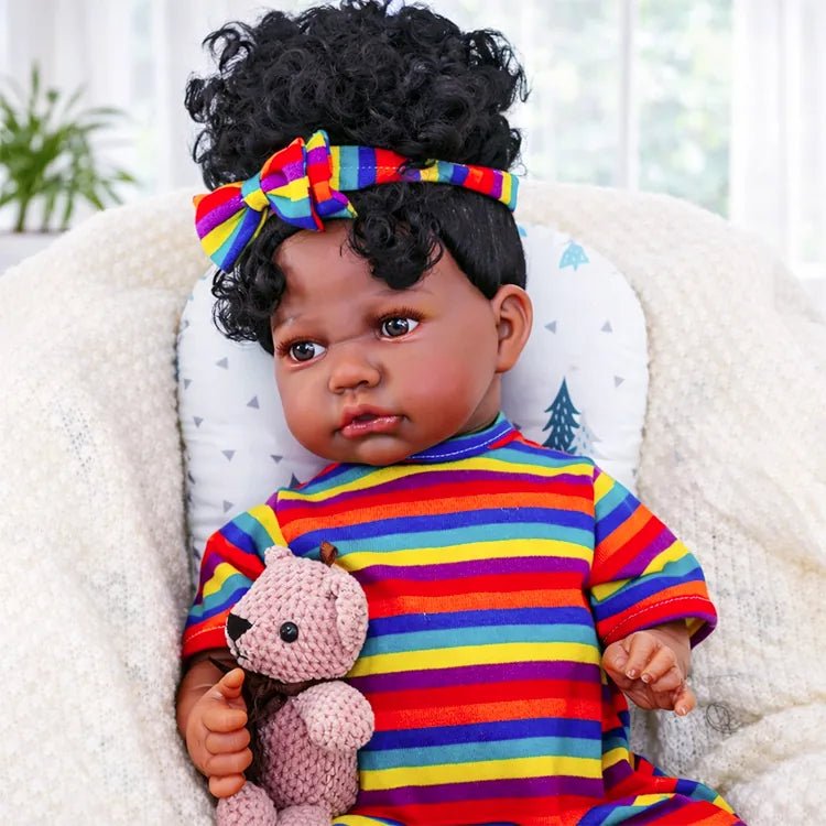 Zara - African American Lifelike Reborn Baby Doll (18") by chimidoll