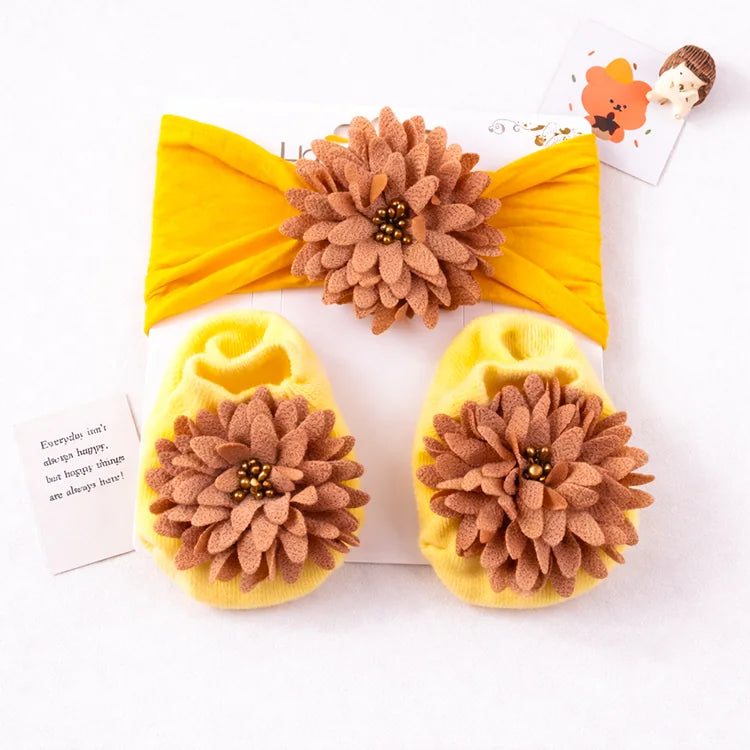 Baby Doll Headband & Socks Set (Floral Style)