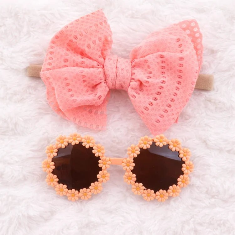 Baby Doll Sunglasses & Bow Headband Set