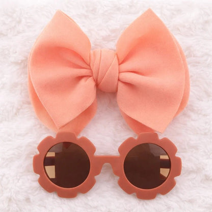 Baby Doll Sunglasses & Bow Headband Set