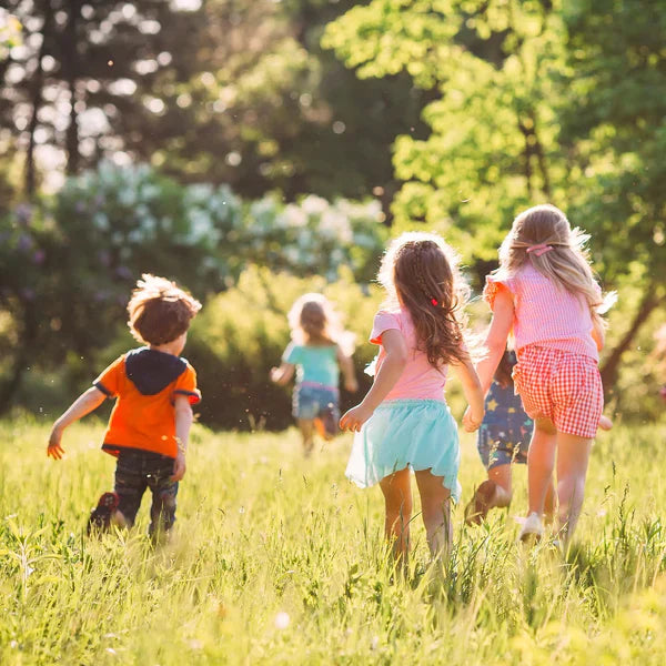 Children are running happily