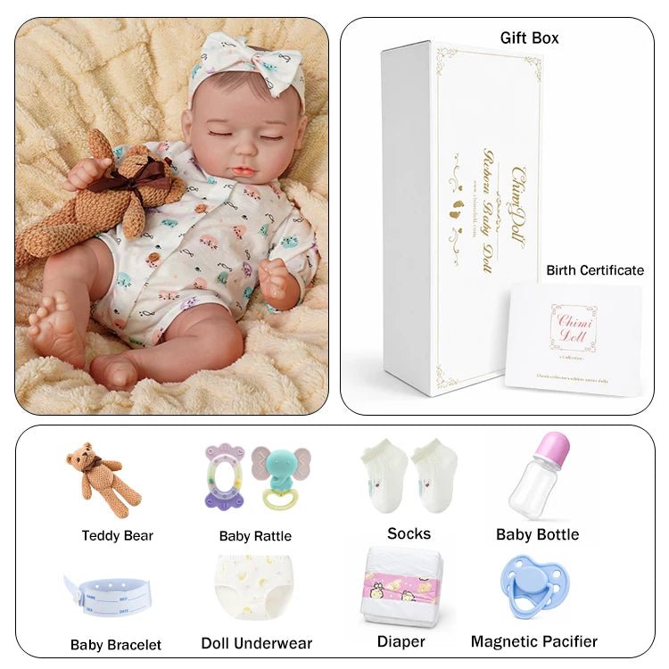 Amelia 18" Lifelike Reborn Baby Doll - chimidoll