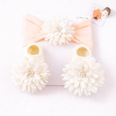 Baby Doll Headband & Socks Set (Floral Style) - chimidoll