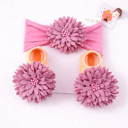 Baby Doll Headband & Socks Set (Floral Style) - chimidoll