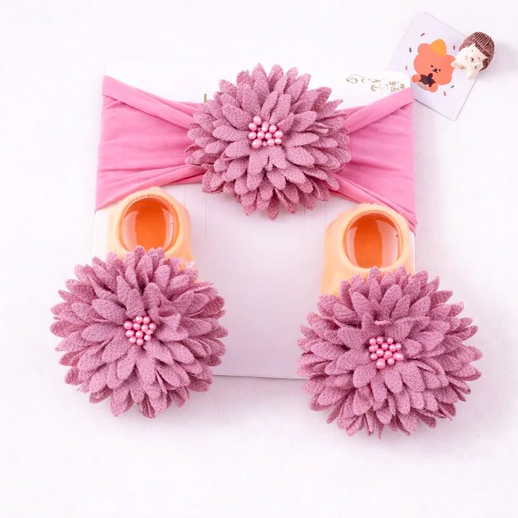 Baby Doll Headband & Socks Set (Floral Style) - chimidoll