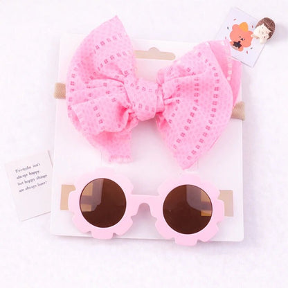 Baby Doll Sunglasses & Bow Headband Set - chimidoll
