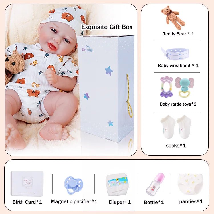 Ethan – Happy Lifelike Reborn Baby Doll (18") chimidoll