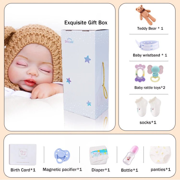 Remy – Lifelike Sleeping Reborn Baby Doll (20") | Authentic Reborn beautiful reborn baby dolls | chimidoll