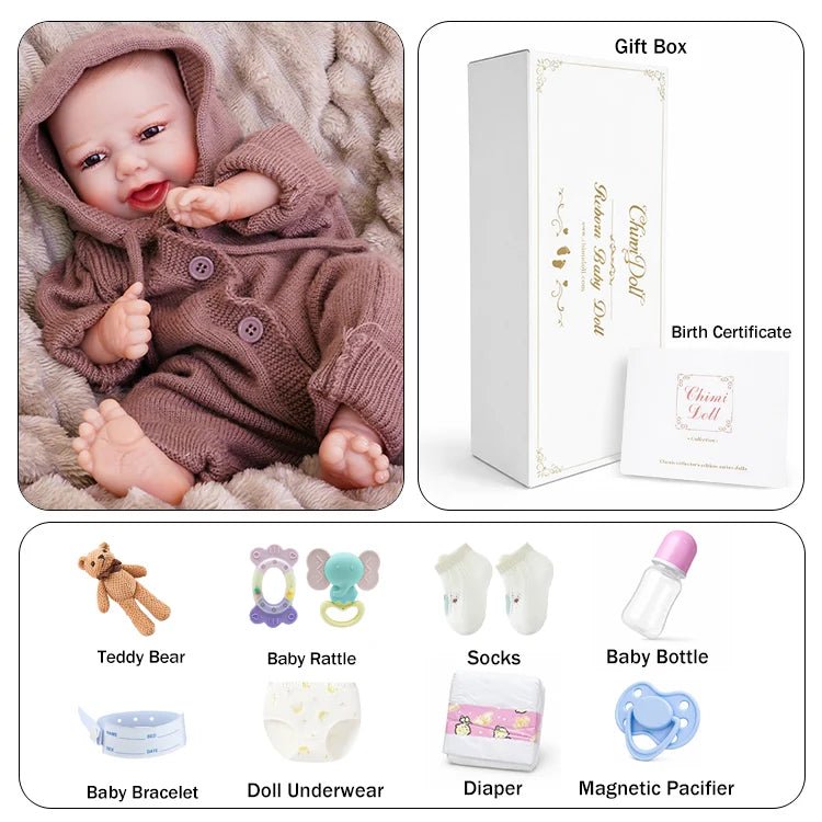 Charlie - Happy Lifelike Reborn Baby Doll (18") - chimidoll