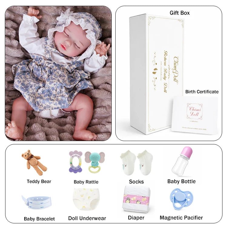 Evelyn - Lifelike Sleeping Reborn Baby Doll (18") - chimidoll