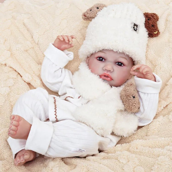Lifelike Reborn Baby Doll with Bear Hat | Vinyl Toy – chimidoll