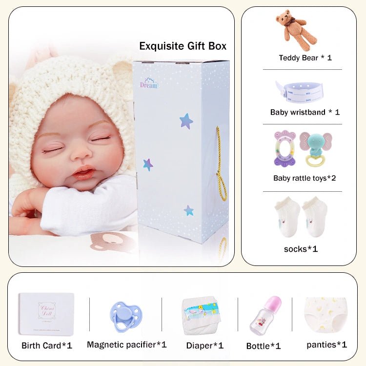 Maisie - Lifelike Sleeping Reborn Baby Doll (20") - Authentic Reborn beautiful reborn baby dolls - chimidoll