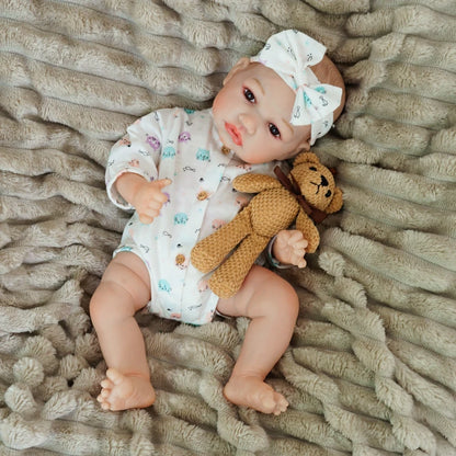 realistic baby doll | newborn dolls | life like baby dolls | soothing feel | hand-painted skin | weighted like a real baby | poseable limbs | premium quality | adorable outfit