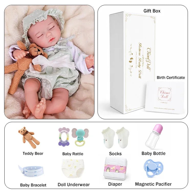Lilian - Lifelike Sleeping Reborn Baby Doll (18") - chimidoll