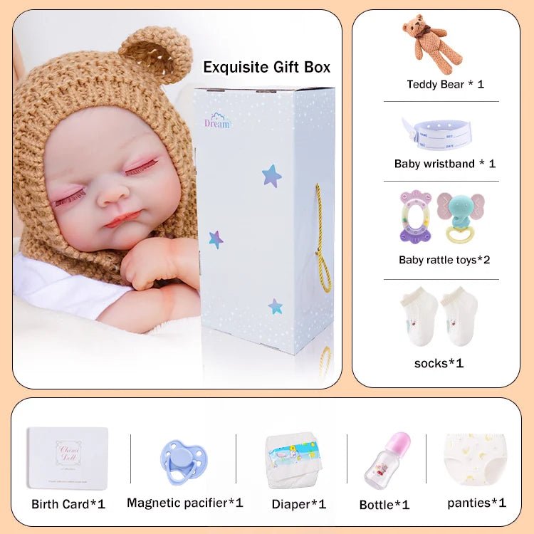 Rowan - Lifelike Sleeping Reborn Baby Doll (20") | Authentic Reborn beautiful reborn baby dolls | chimidoll