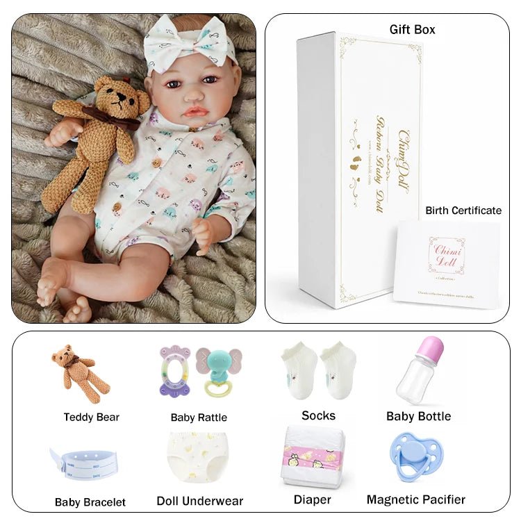 Olivia 18" Lifelike Reborn Baby Doll - chimidoll