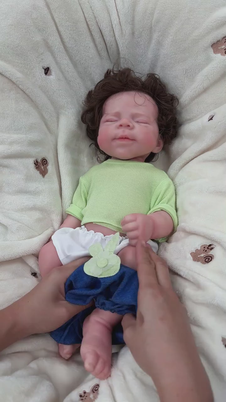 Video laden: Jamie 20" Realistic Full Silicone Reborn Baby Doll - chimidoll