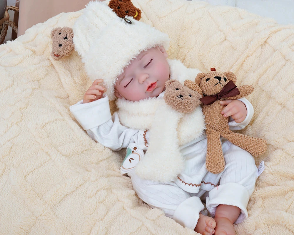 realistic baby doll | newborn dolls | life like baby dolls | soothing feel | hand-painted skin | weighted like a real baby | poseable limbs | premium quality | adorable outfit