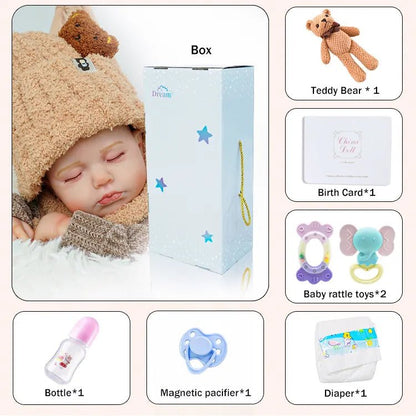 Leo - Lifelike Sleeping Reborn Baby Doll (20") - Authentic Reborn beautiful reborn baby dolls - chimidoll