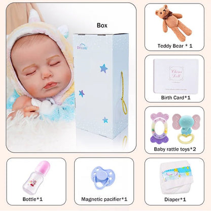 Hollis - Lifelike Sleeping Reborn Baby Doll (20") | Authentic Reborn beautiful reborn baby dolls | chimidoll