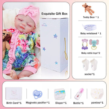 Bella -Lifelike Sleeping Reborn Baby Doll (18") - Authentic Reborn beautiful reborn baby dolls - chimidoll