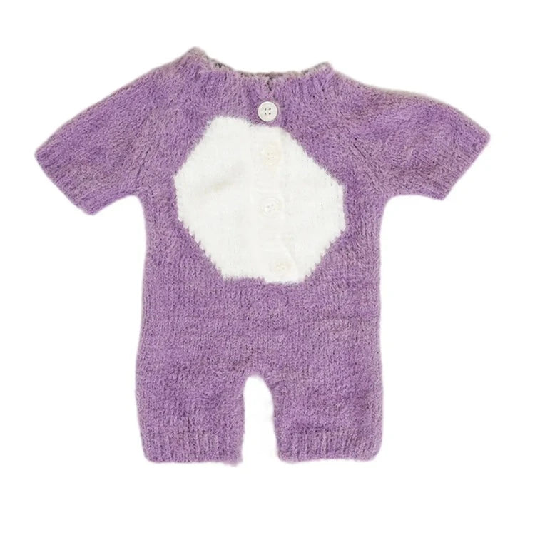 Purple Plush Reborn Doll Clothing
