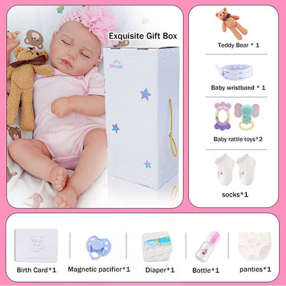 Rosie - Lifelike Sleeping Reborn Baby Doll (20") - Authentic Reborn beautiful reborn baby dolls - chimidoll