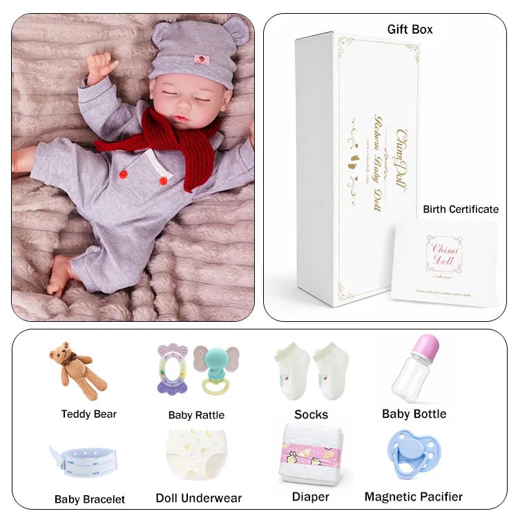 Theo - Lifelike Sleeping Reborn Baby Doll (18") - chimidoll